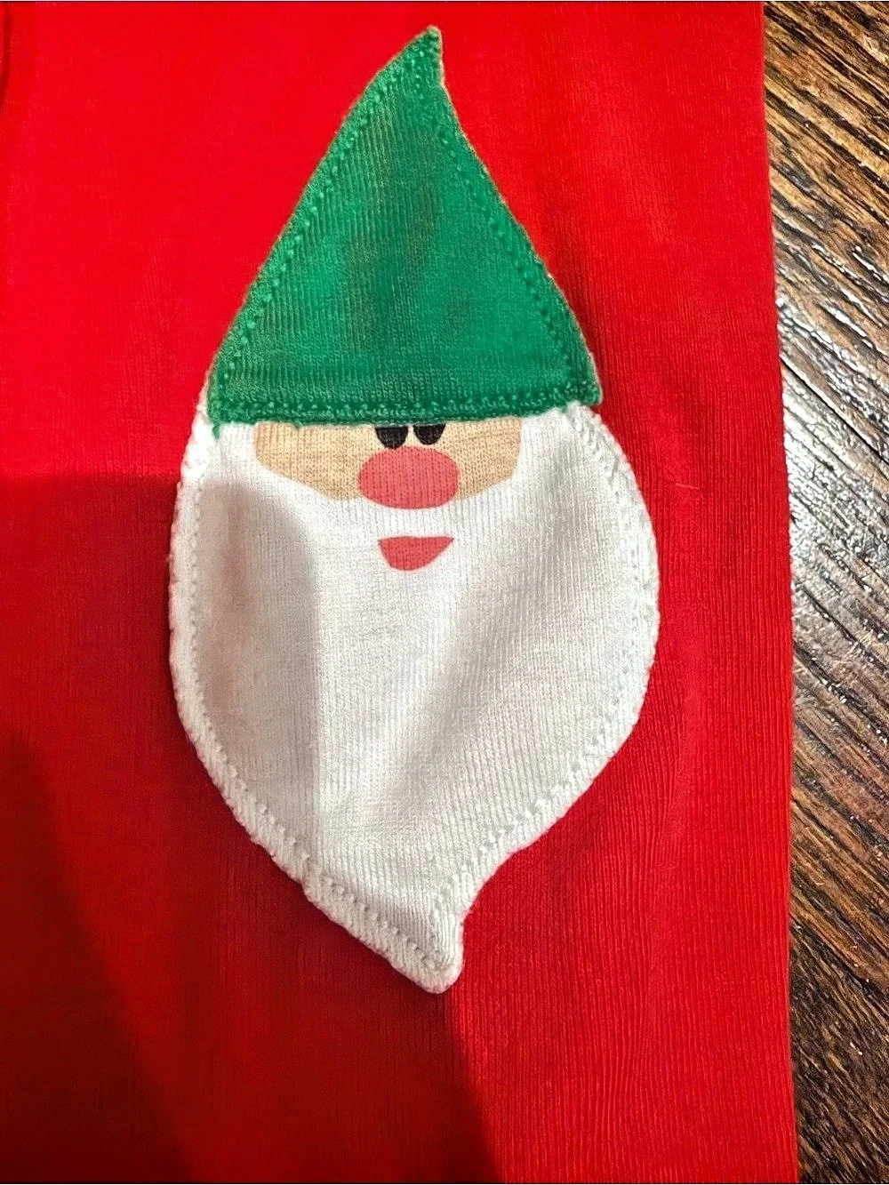 Like New Hanna Andersson Red Gnome Knee Patch Sleeper Pajamas Size 110 / 5ab